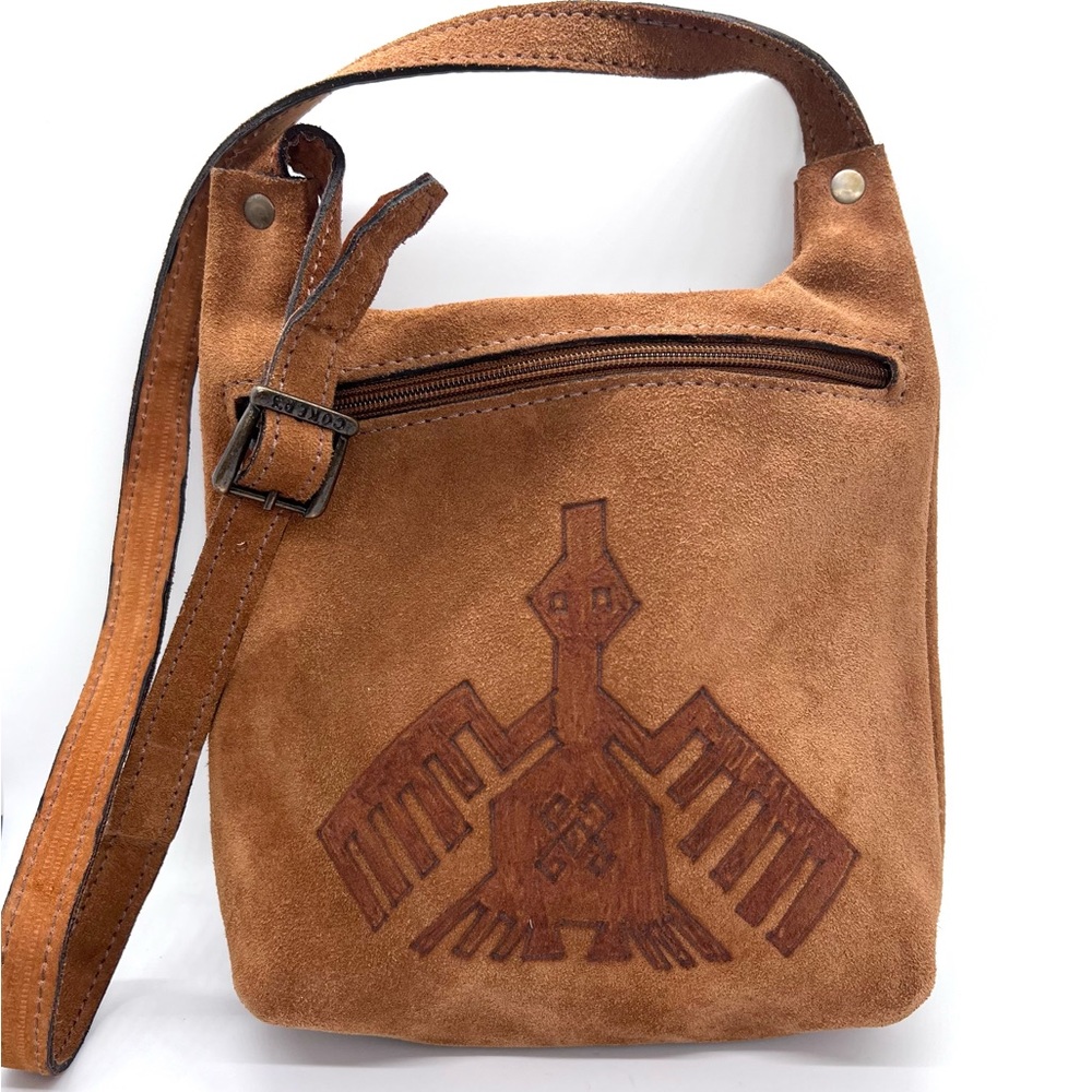 Vintage Suede Thunder Bird Cross Body Slim Bag - Picture 2 of 14